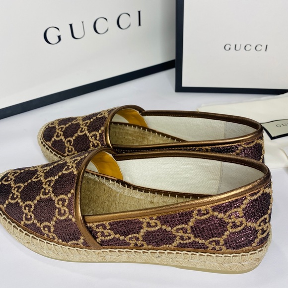 🎄Host Pick🎄Gucci Women’s GG Espadrilles SIZE 39.5 AUTHENTIC NWB Model 619960 - Picture 5 of 12